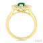 Emerald Shape Art Deco Gemstone & Diamond Fashion Ring