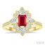 Emerald Shape Art Deco Gemstone & Diamond Fashion Ring