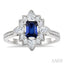 Emerald Shape Art Deco Gemstone & Diamond Fashion Ring