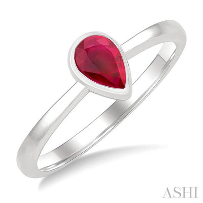 Pear Shape Gemstone Solitaire Ring