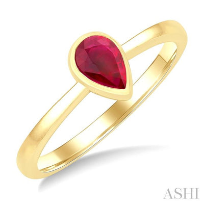 Pear Shape Gemstone Solitaire Ring