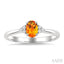 Oval Shape Gemstone & Diamond Ring