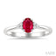Oval Shape Gemstone & Diamond Ring