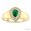 Bold Pear Shape Gemstone & Diamond Ring
