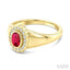 Golden Glow Oval Shape Gemstone & Diamond Ring
