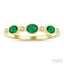 Oval Shape Bezel Gemstone & Diamond Fashion Band