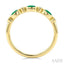 Oval Shape Bezel Gemstone & Diamond Fashion Band
