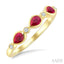 Pear Shape Bezel Gemstone & Diamond Fashion Band