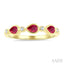 Pear Shape Bezel Gemstone & Diamond Fashion Band