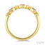 Pear Shape Bezel Gemstone & Diamond Fashion Band