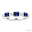 Emerald Shape Bezel Gemstone & Diamond Fashion Band