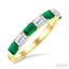 Emerald Shape Alternate Gemstone & Diamond Fashion Band