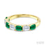Emerald Shape Alternate Gemstone & Diamond Fashion Band
