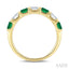 Emerald Shape Alternate Gemstone & Diamond Fashion Band