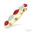Marquise Shape Alternate Gemstone & Diamond Fashion Band