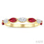 Marquise Shape Alternate Gemstone & Diamond Fashion Band