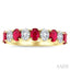 Oval Shape Alternate Gemstone & Diamond Fashion Band