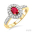 Oval Shape Gemstone & Halo Diamond Ring