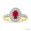 Oval Shape Gemstone & Halo Diamond Ring