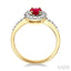 Oval Shape Gemstone & Halo Diamond Ring
