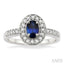 Oval Shape Gemstone & Diamond Ring