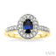 Oval Shape Gemstone & Halo Diamond Ring