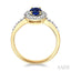 Oval Shape Gemstone & Halo Diamond Ring