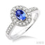 Oval Shape Gemstone & Diamond Ring