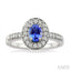 Oval Shape Gemstone & Diamond Ring