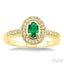 Oval Shape Gemstone & Halo Diamond Ring