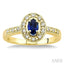 Oval Shape Gemstone & Halo Diamond Ring