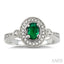 Oval Shape Gemstone & Halo Diamond Ring