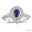Pear Shape Gemstone & Halo Diamond Ring
