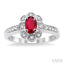 Oval Shape Gemstone & Halo Diamond Ring