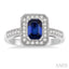 Emerald Shape Gemstone & Halo Diamond Ring