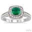 Cushion Shape Gemstone & Halo Diamond Ring