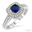 Cushion Shape Gemstone & Halo Diamond Ring