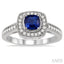 Cushion Shape Gemstone & Halo Diamond Ring