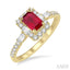 Emerald Shape Gemstone & Halo Diamond Ring