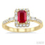 Emerald Shape Gemstone & Halo Diamond Ring