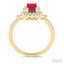 Emerald Shape Gemstone & Halo Diamond Ring
