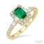 Emerald Shape Gemstone & Halo Diamond Ring