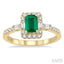Emerald Shape Gemstone & Halo Diamond Ring