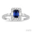 Emerald Shape Gemstone & Halo Diamond Ring