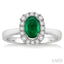Oval Shape Gemstone & Halo Diamond Ring