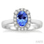 Oval Shape Gemstone & Halo Diamond Ring