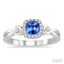 Cushion Shape Gemstone & Halo Diamond Ring