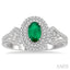 Oval Shape Gemstone & Halo Diamond Ring