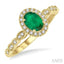 Oval Shape Gemstone & Halo Diamond Ring