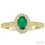 Oval Shape Gemstone & Halo Diamond Ring